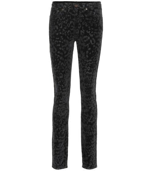 Leopard velvet skinny jeans | Saint Laurent