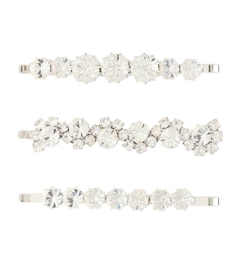 Set of 3 crystal hair slides | Alessandra Rich