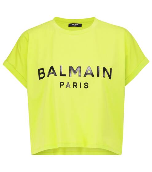 Logo cropped cotton T-shirt | Balmain