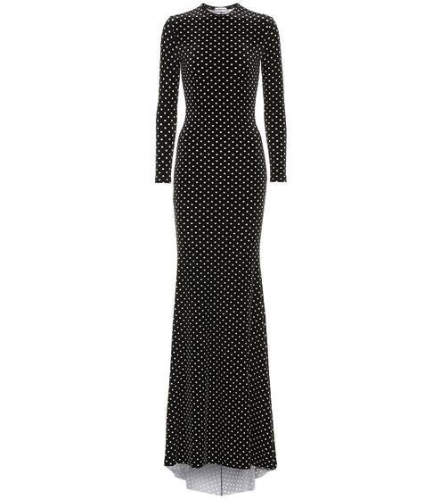 Polka-dot velvet maxi dress | Balenciaga