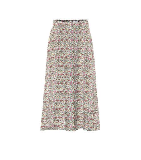 Georgia cotton and silk midi skirt | Rixo