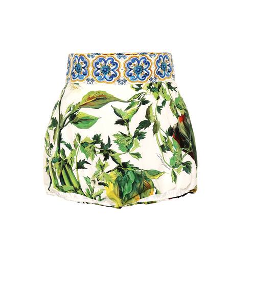 High-rise printed cotton shorts | Dolce & Gabbana