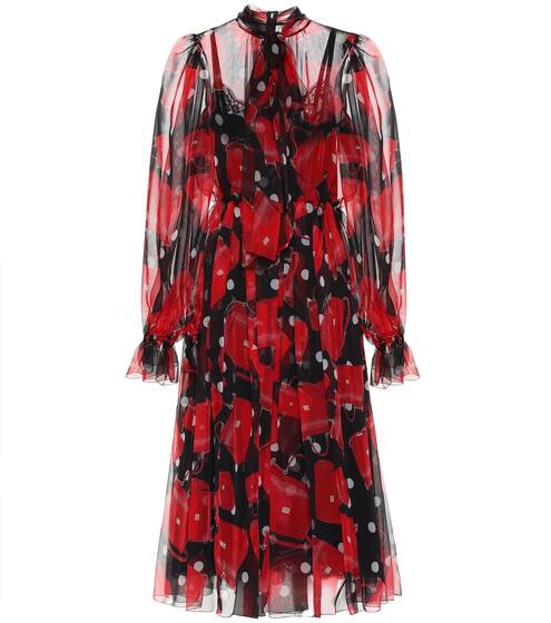 Printed silk midi dress | Dolce & Gabbana