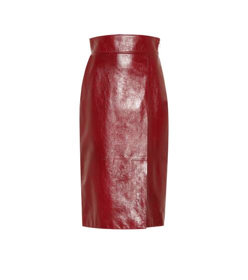 High-rise leather midi skirt | Gucci