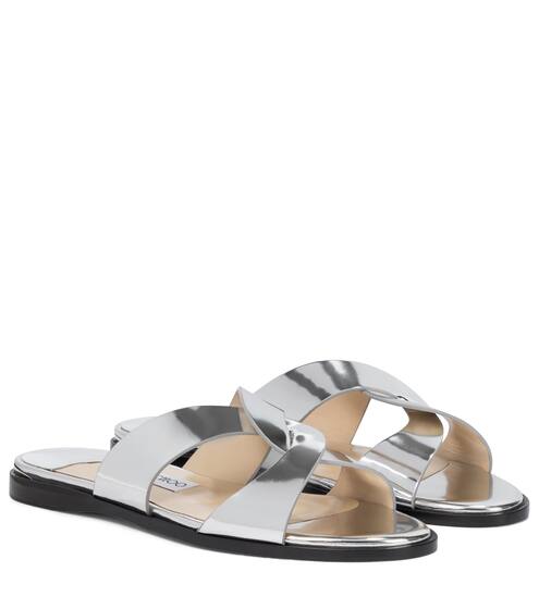Atia metallic leather sandals | Jimmy Choo