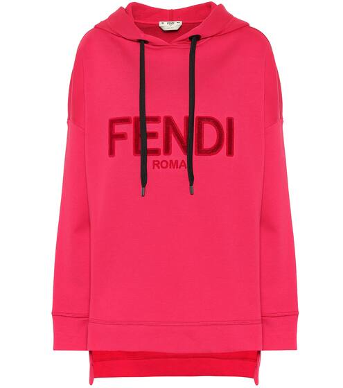 Logo cotton-blend hoodie | Fendi