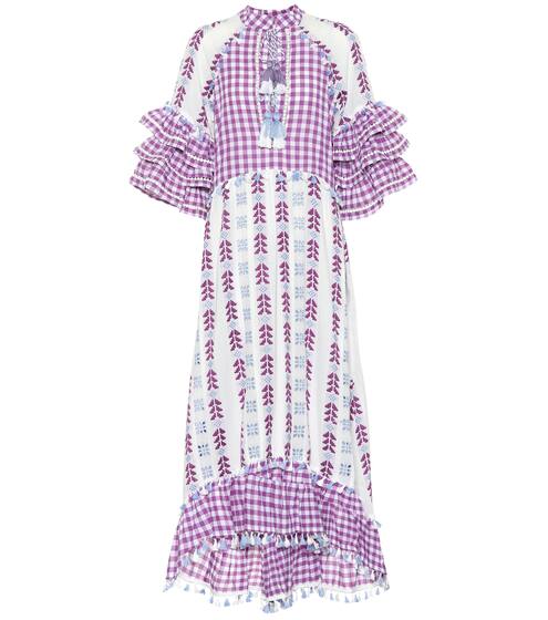 Embroidered printed cotton dress | Dodo Bar Or