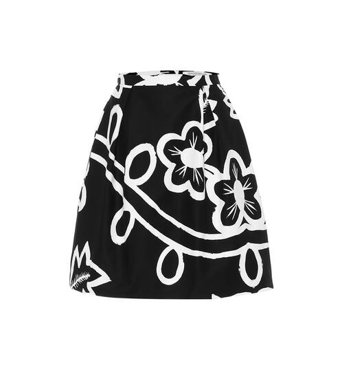 Floral stretch-cotton miniskirt | Carolina Herrera