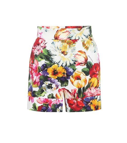 Floral stretch cotton shorts | Dolce & Gabbana