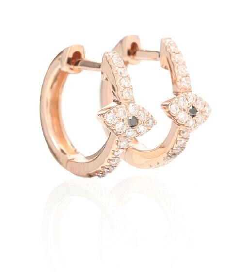 Pave Eye Mini 14kt rose gold hoop earrings with diamonds | Jacquie Aiche
