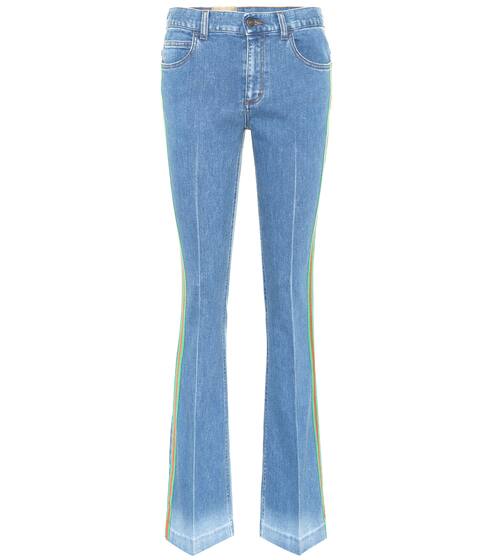 Web-trim flared jeans | Gucci