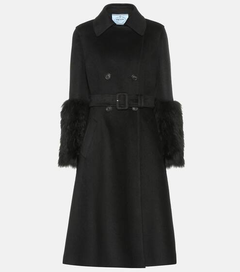 Wool and angora-blend coat | Prada