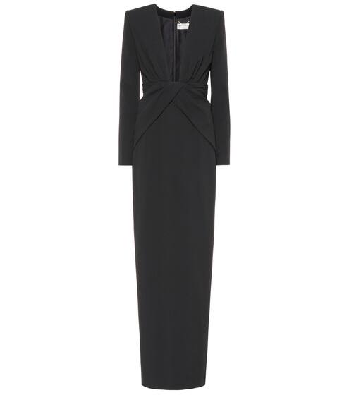Long-sleeved crêpe gown | Saint Laurent
