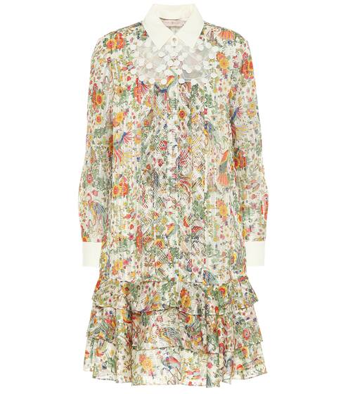 Floral silk-blend minidress | Tory Burch