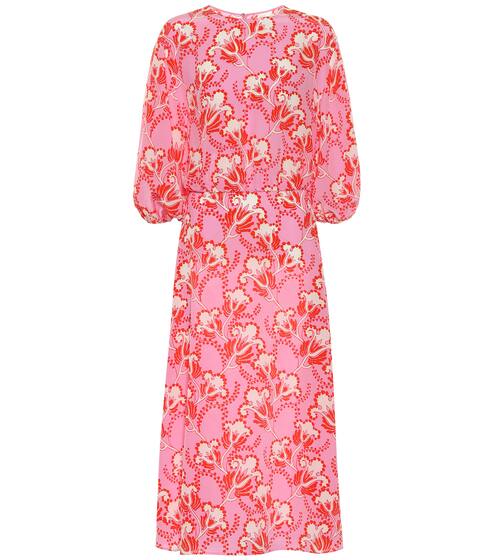 فستان من الحرير بطبعات | Valentino