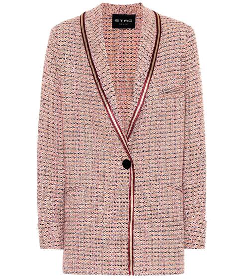Metallic cotton-blend tweed blazer | Etro