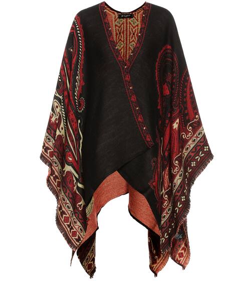 Wool and cotton-blend poncho | Etro