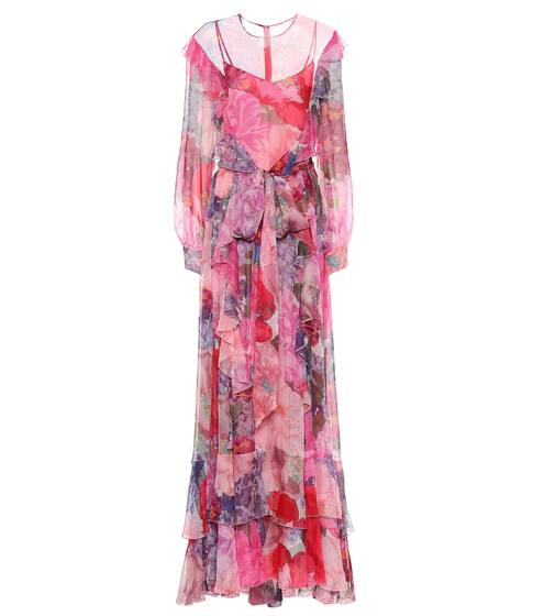 Floral silk-chiffon gown | Valentino