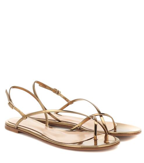 Sandalen aus Metallic-Leder | Gianvito Rossi