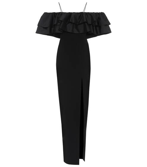Off-the-shoulder silk-blend gown | RASARIO
