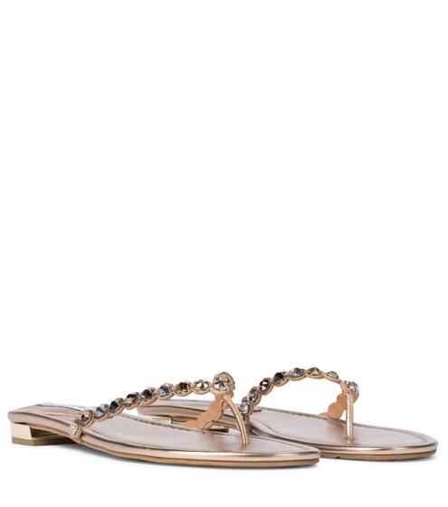 Exclusive to Mytheresa – Tequila embellished thong sandals | Aquazzura