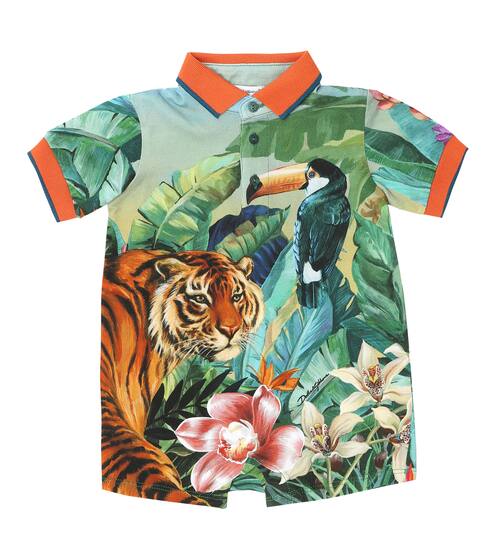 Printed cotton bodysuit | Dolce & Gabbana Kids