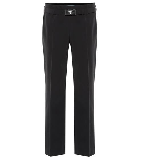 Mid-rise cropped straight pants | Prada