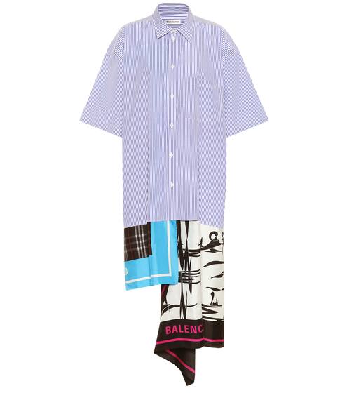 Scarf cotton and silk shirt dress | Balenciaga