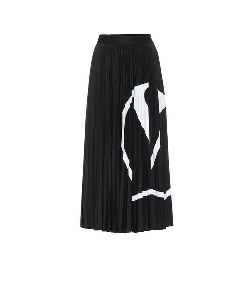 VLOGO pleated jersey midi skirt | Valentino