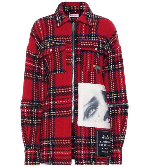 Checked wool-blend jacket | Palm Angels