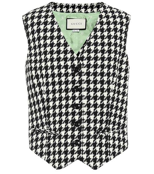 Houndstooth wool and cotton vest | Gucci