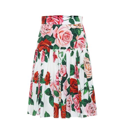 Floral-printed cotton skirt | Dolce & Gabbana