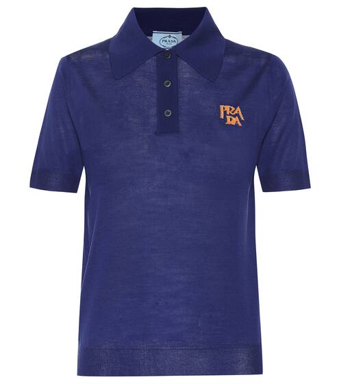 Logo intarsia wool polo shirt | Prada