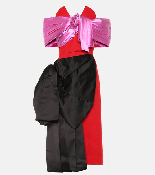 Asymmetric wool and silk dress | Prada