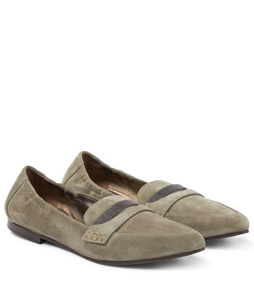 designer suede loafers