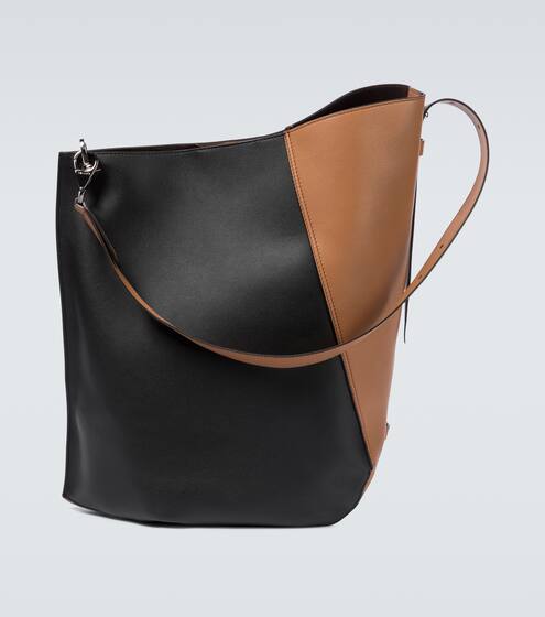 Large asymmetric leather hook bag | Lanvin