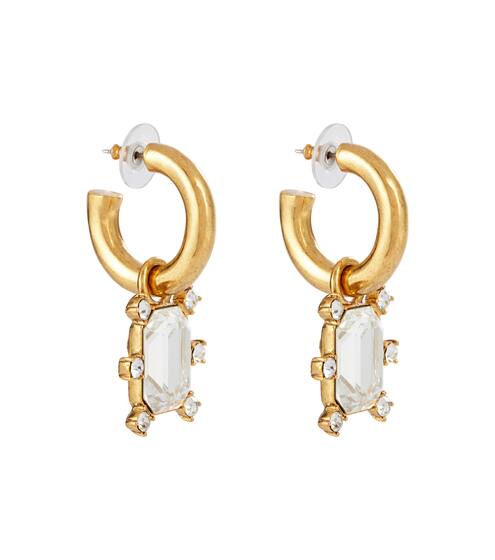 Crystal-embellished hoop earrings | Oscar de la Renta
