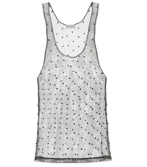 Embellished woven top | Saint Laurent