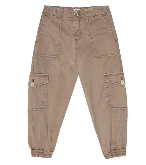 Stretch-cotton tapered pants | Brunello Cucinelli Kids