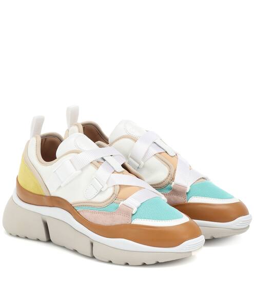 Baskets Sonnie en toile, cuir et daim | Chloé