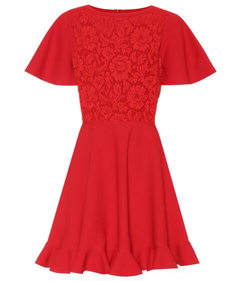 Lace-paneled minidress | Valentino