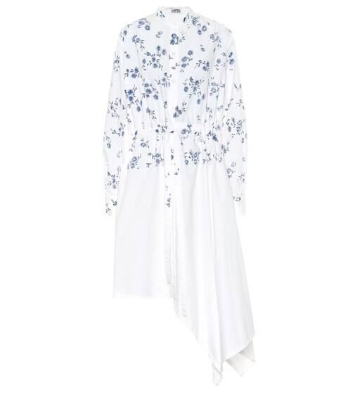 Floral cotton-poplin shirt dress | Loewe