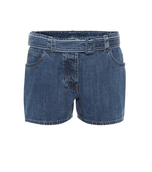 Belted denim shorts | Prada