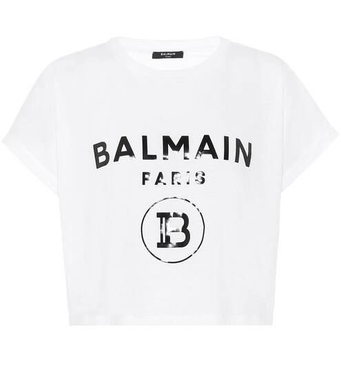 Cropped logo cotton T-shirt | Balmain