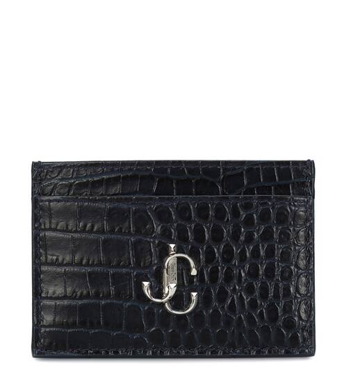 Umika croc-effect leather card case | Jimmy Choo