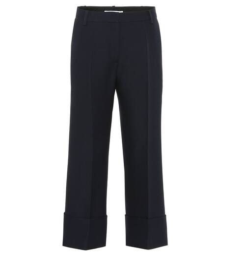 Wide-leg wool-blend crêpe pants | Valentino