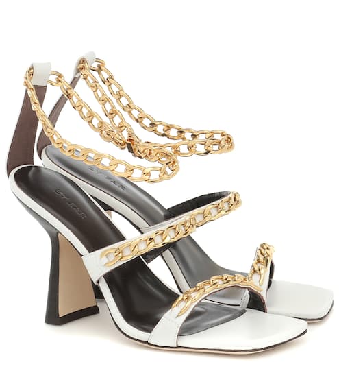 Gina chain-trimmed leather sandals | By Far
