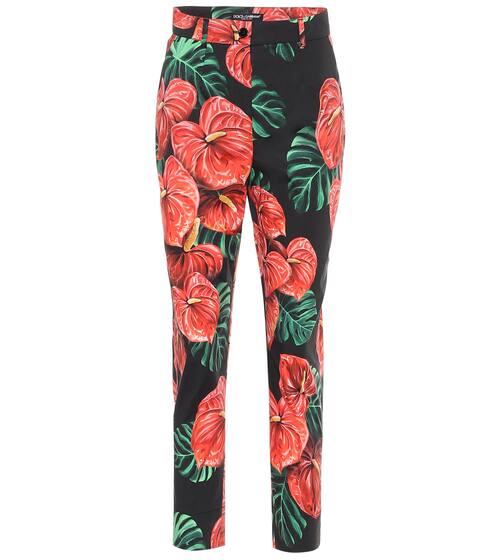 Pantaloni a stampa in cotone stretch | Dolce & Gabbana