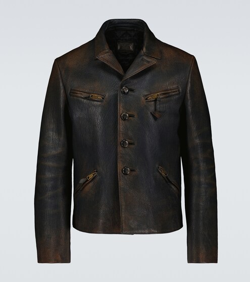 pg field mock leather jacket