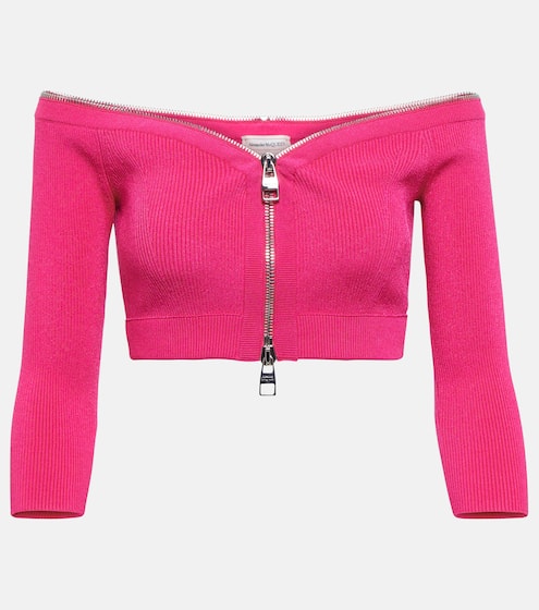 Ribbed-knit off-shoulder top | Alexander McQueen